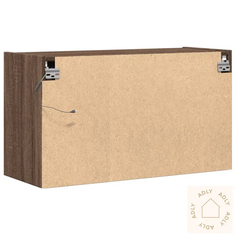 Vegghengt Tv-Benk Med Led Brun Eik 80X31X45 Cm