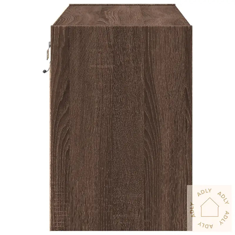 Vegghengt Tv-Benk Med Led Brun Eik 80X31X45 Cm