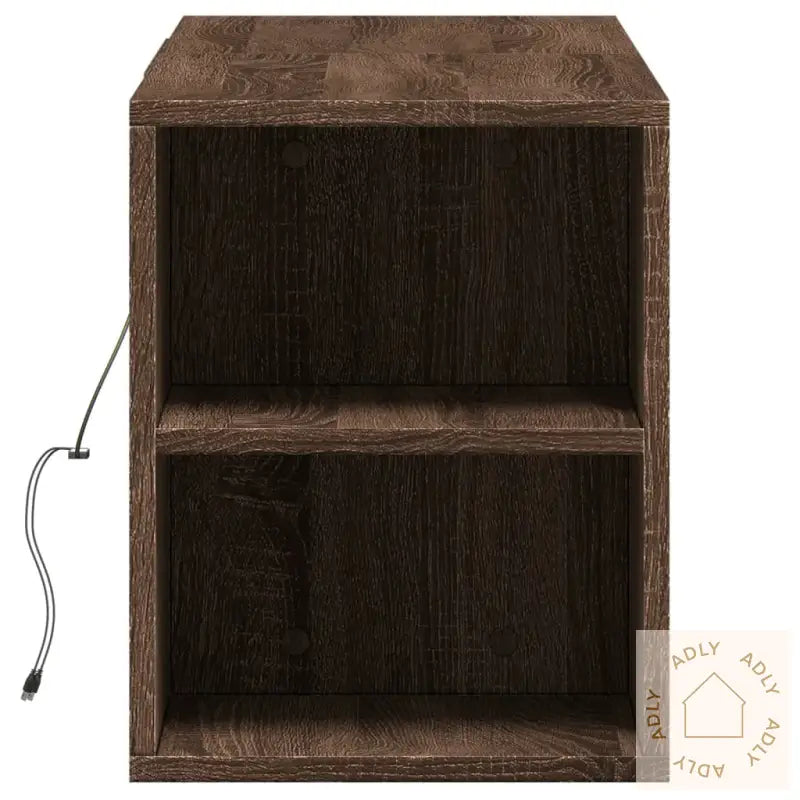 Vegghengt Tv-Benk Med Led Brun Eik 135X31X39,5 Cm