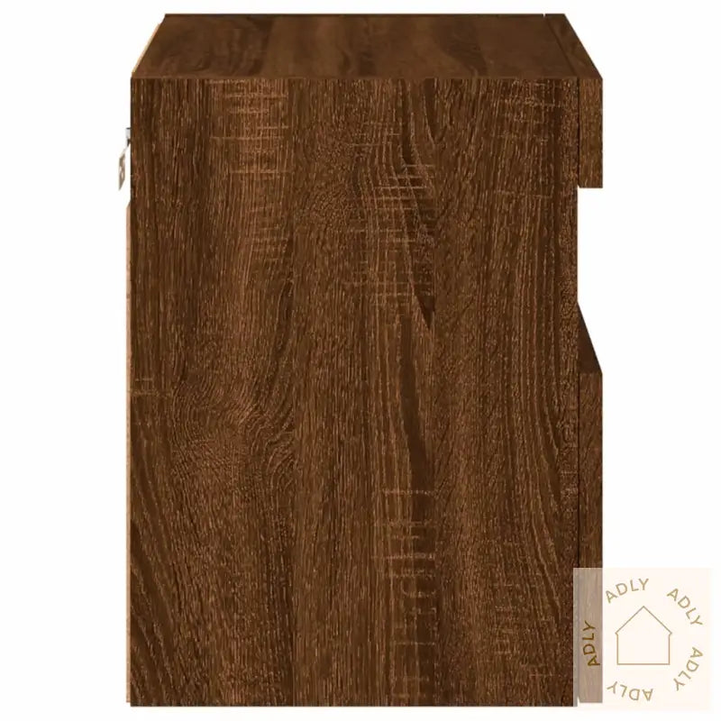 Tv Veggskap Med Led Brun Eik 40X30X40 Cm