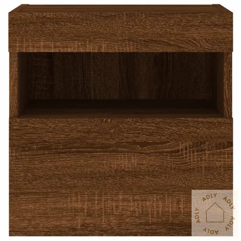 Tv Veggskap Med Led Brun Eik 40X30X40 Cm