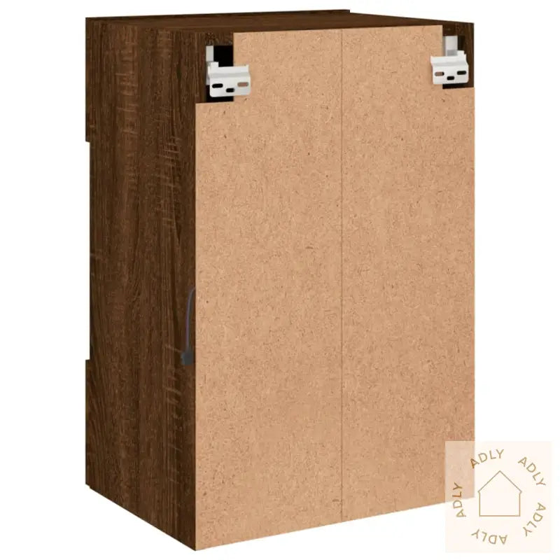 Vegghengt Tv-Benk Med Led-Lys Brun Eik 40X30X60,5 Cm