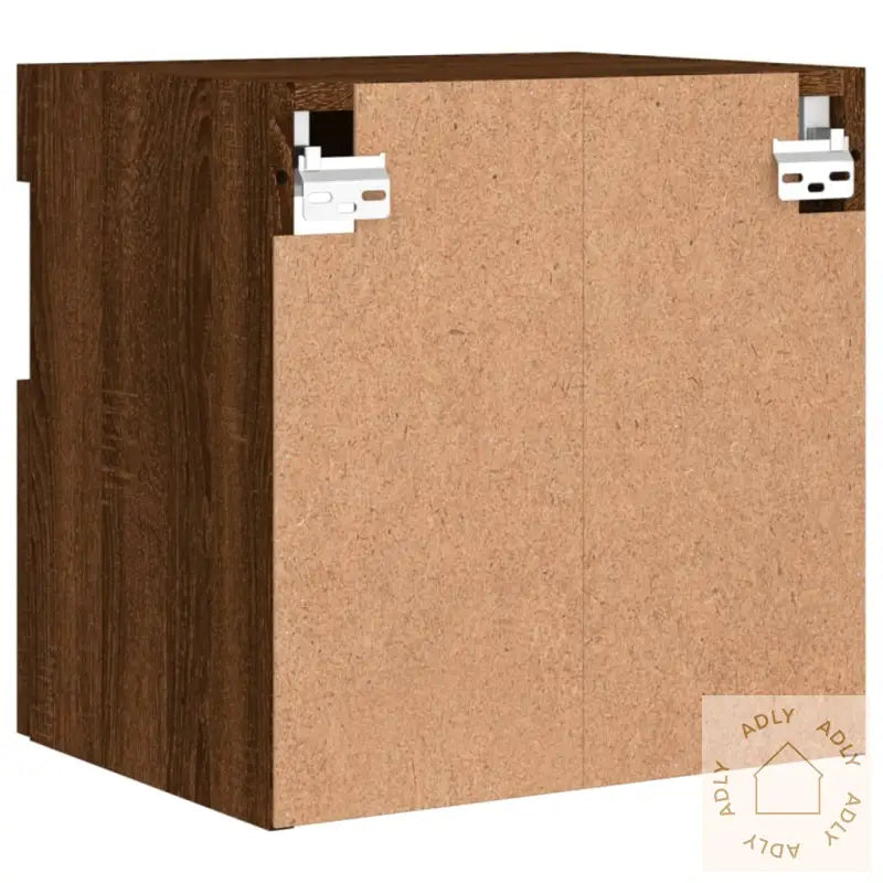 Tv Veggskap Med Led Brun Eik 40X30X40 Cm