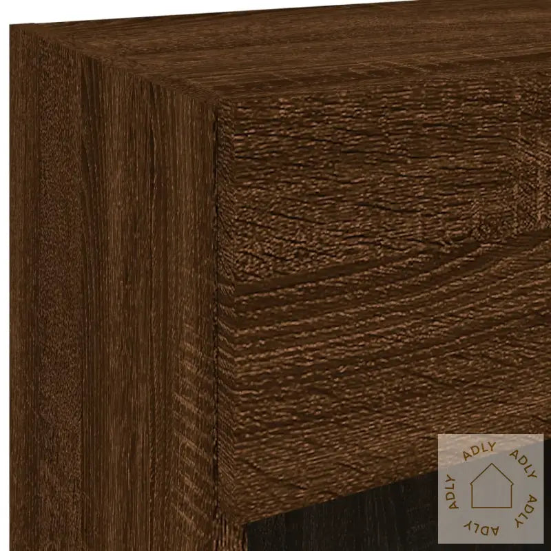 Vegghengt Tv-Benk Med Led-Lys Brun Eik 40X30X60,5 Cm