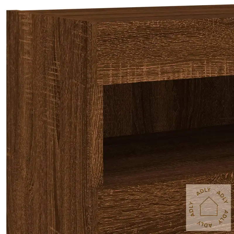 Tv Veggskap Med Led Brun Eik 40X30X40 Cm