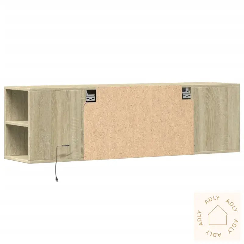 Vegghengt Tv-Benk Med Led Sonoma Eik 135X31X39,5 Cm