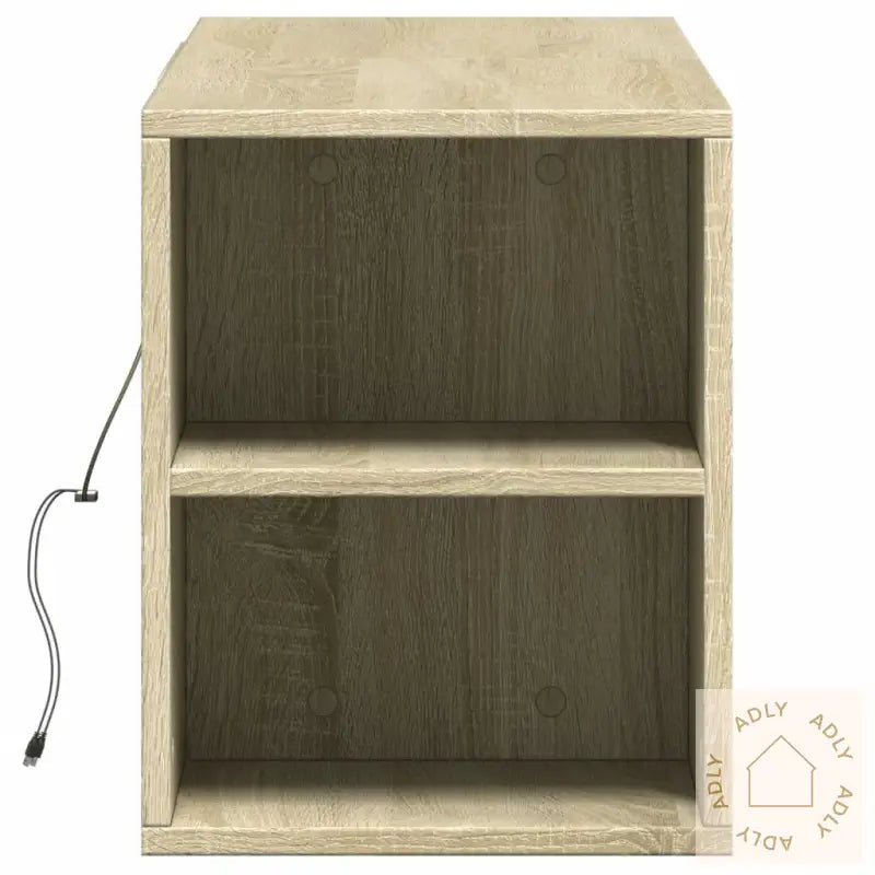 Vegghengt Tv-Benk Med Led Sonoma Eik 135X31X39,5 Cm