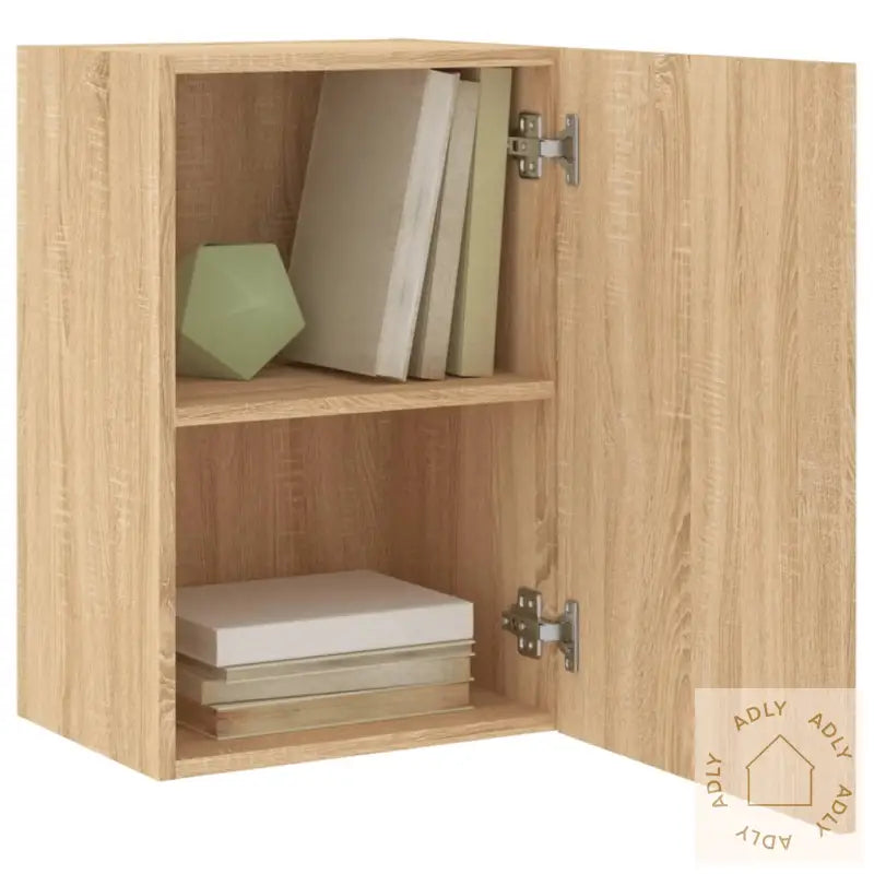 Vegghengt Tv-Benk Sonoma Eik 40,5X30X60 Cm Konstruert Tre