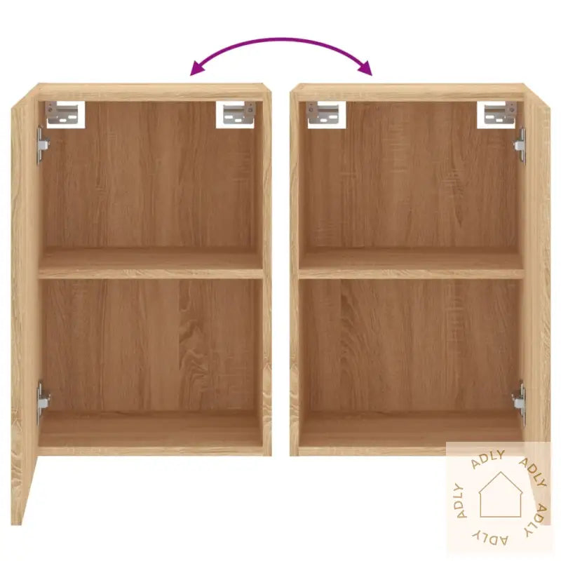 Vegghengt Tv-Benk Sonoma Eik 40,5X30X60 Cm Konstruert Tre