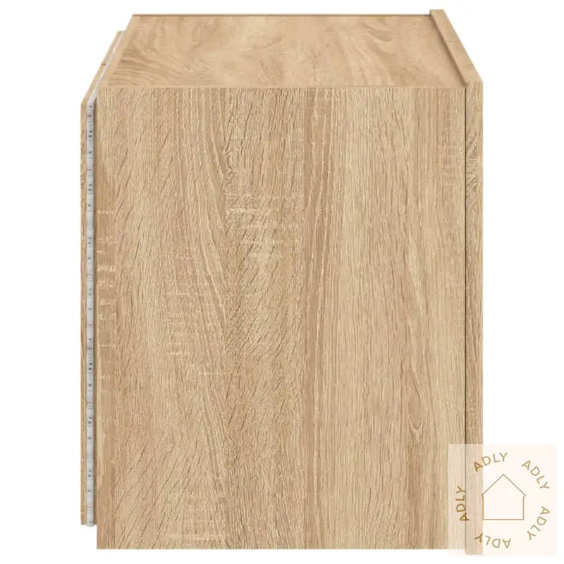 Vegghengt Tv-Benk Med Led Sonoma Eik 60X35X41 Cm