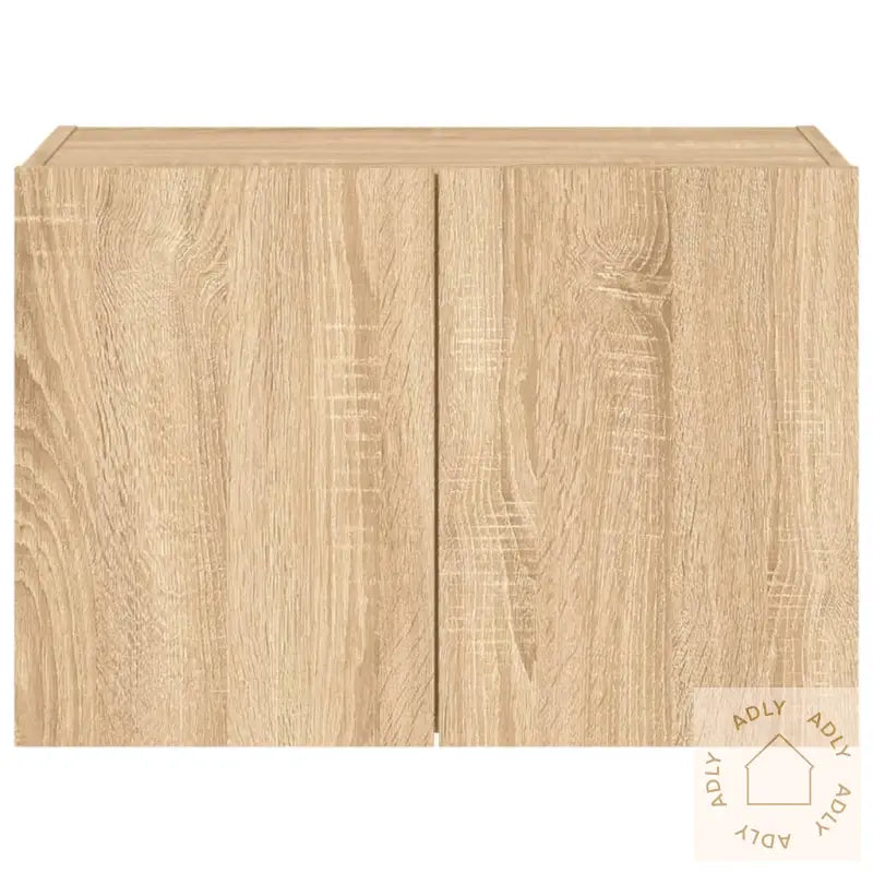Vegghengt Tv-Benk Med Led Sonoma Eik 60X35X41 Cm