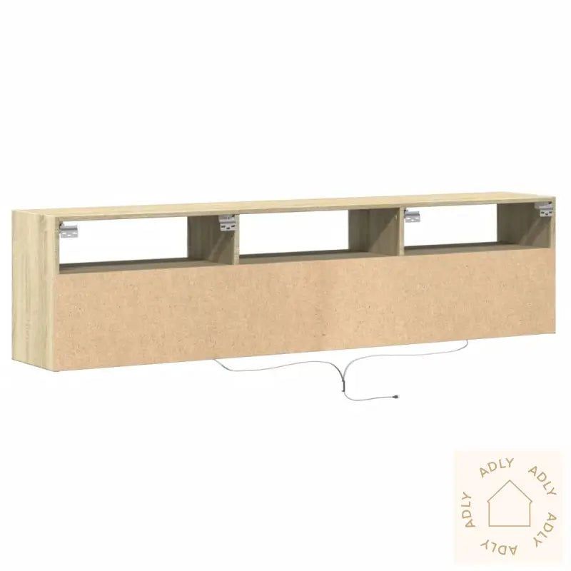 Vegghengt Tv-Benk Med Led Sonoma Eik 180X31X45 Cm