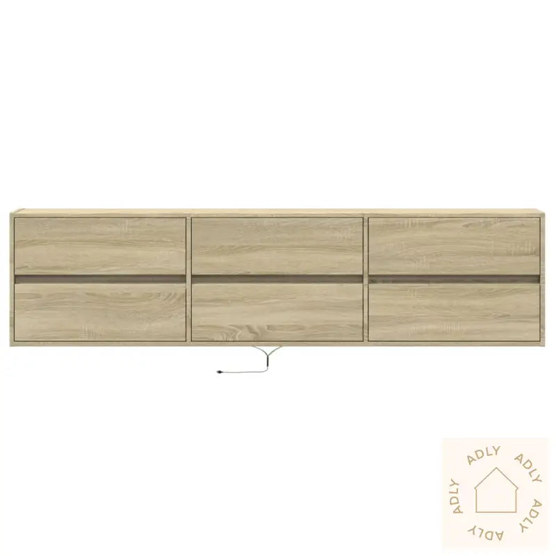 Vegghengt Tv-Benk Med Led Sonoma Eik 180X31X45 Cm