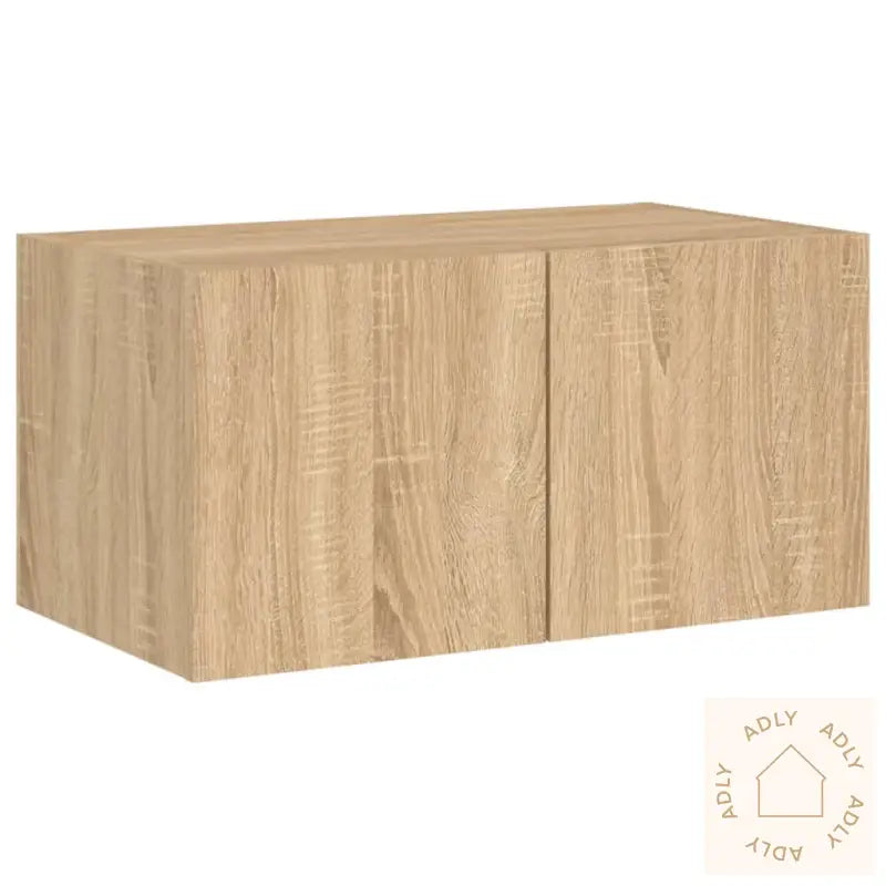 Vegghengt Tv-Benk Med Led Sonoma Eik 60X35X31 Cm