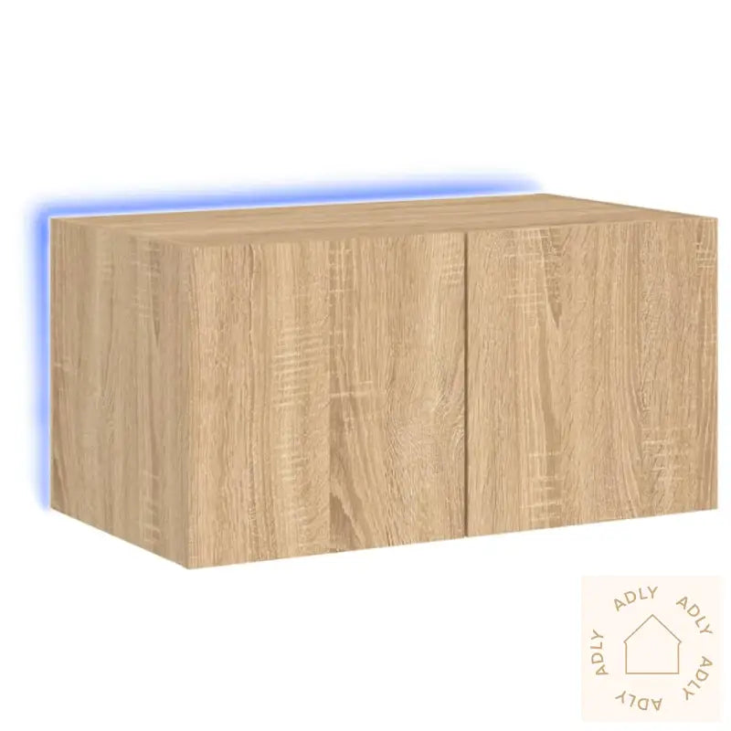 Vegghengt Tv-Benk Med Led Sonoma Eik 60X35X31 Cm