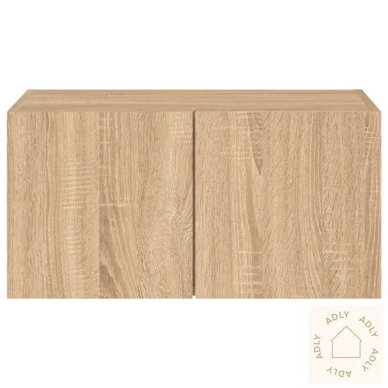 Vegghengt Tv-Benk Med Led Sonoma Eik 60X35X31 Cm