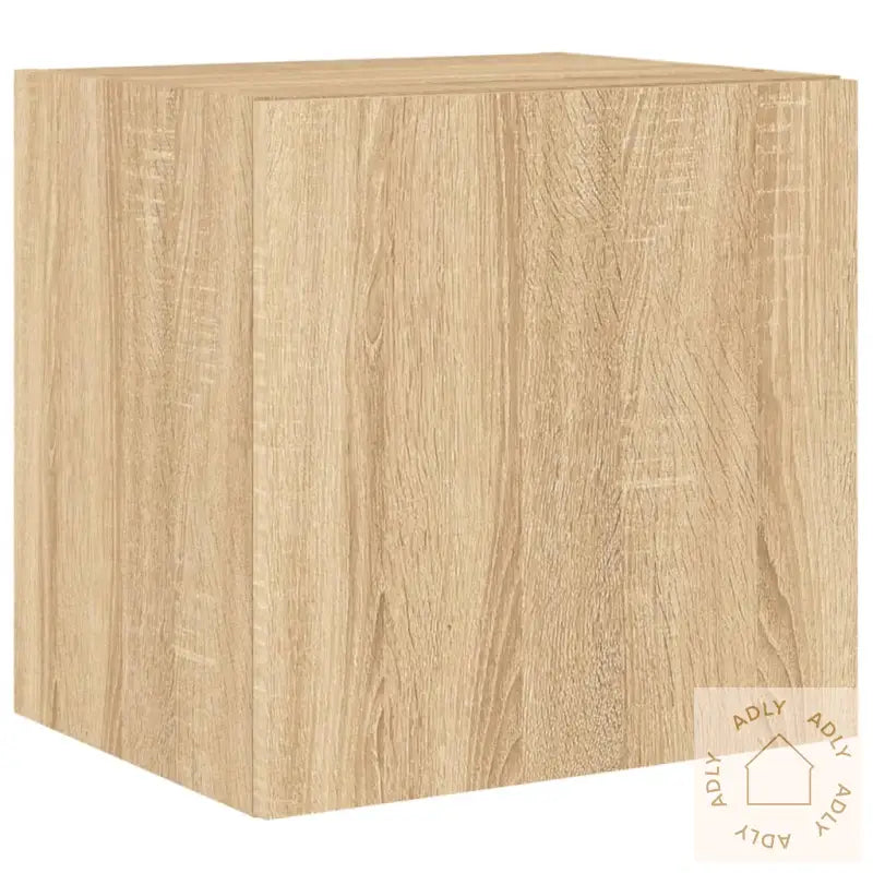 Vegghengt Tv-Benk Med Led Sonoma Eik 40,5X35X40 Cm