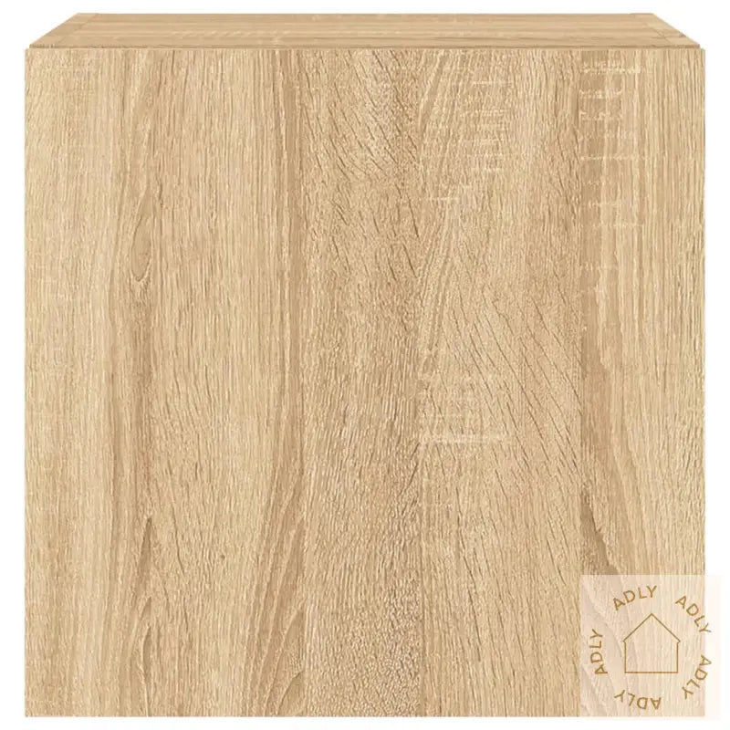 Vegghengt Tv-Benk Med Led Sonoma Eik 40,5X35X40 Cm