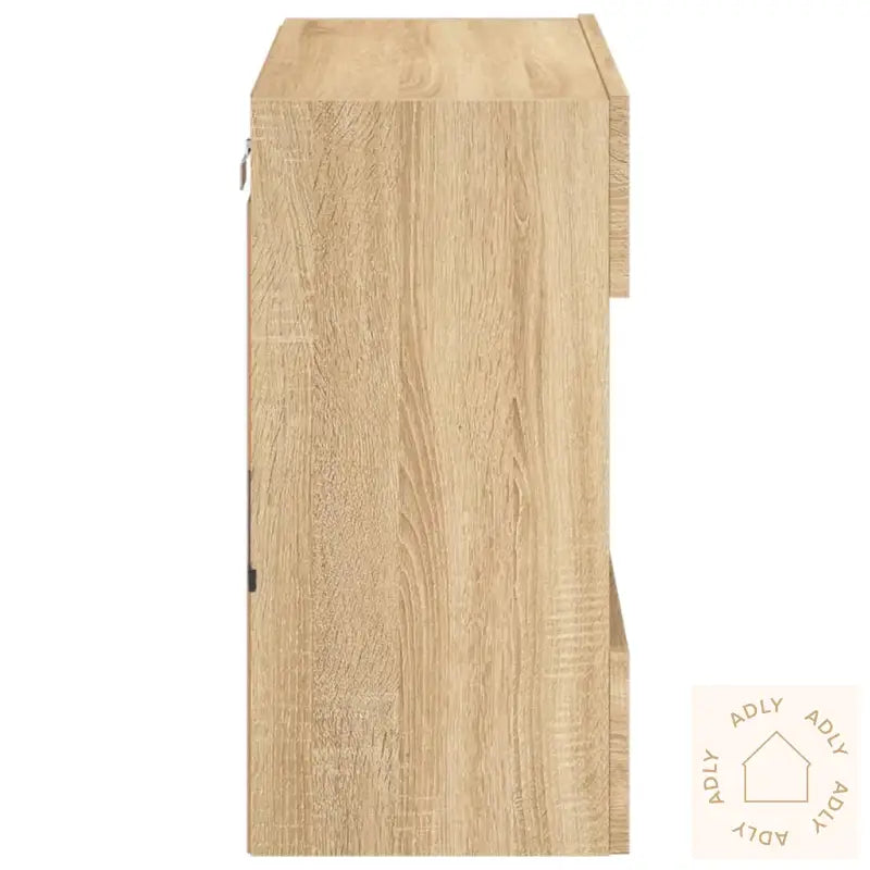 Vegghengt Tv-Benk Med Led Sonoma Eik 58,5X30X60,5 Cm