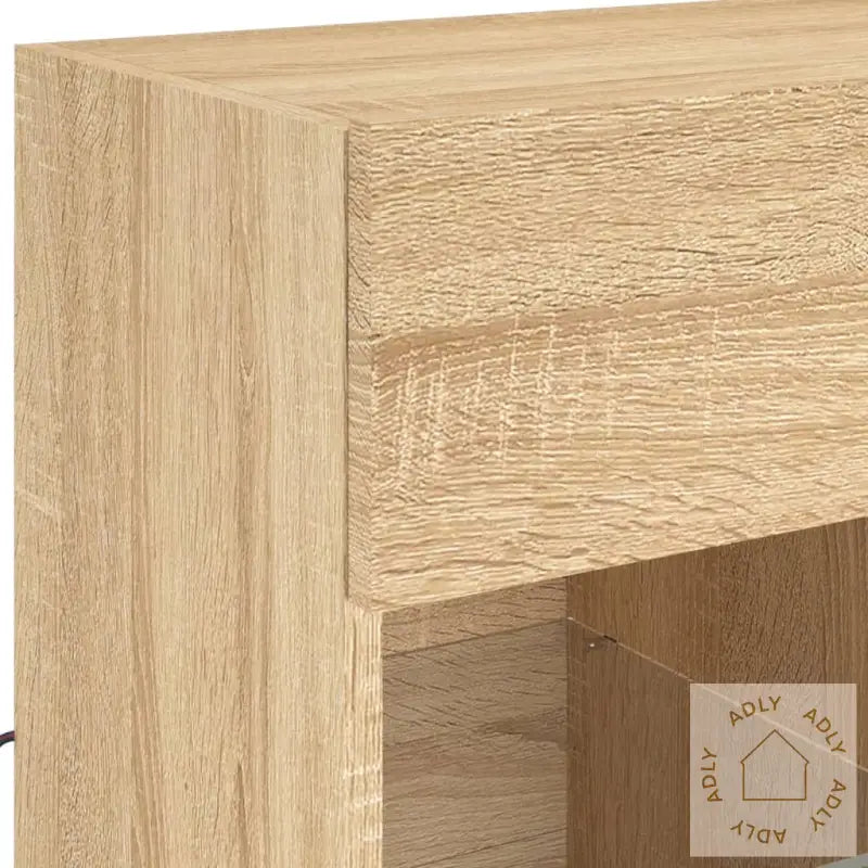 Vegghengt Tv-Benk Med Led Sonoma Eik 58,5X30X60,5 Cm