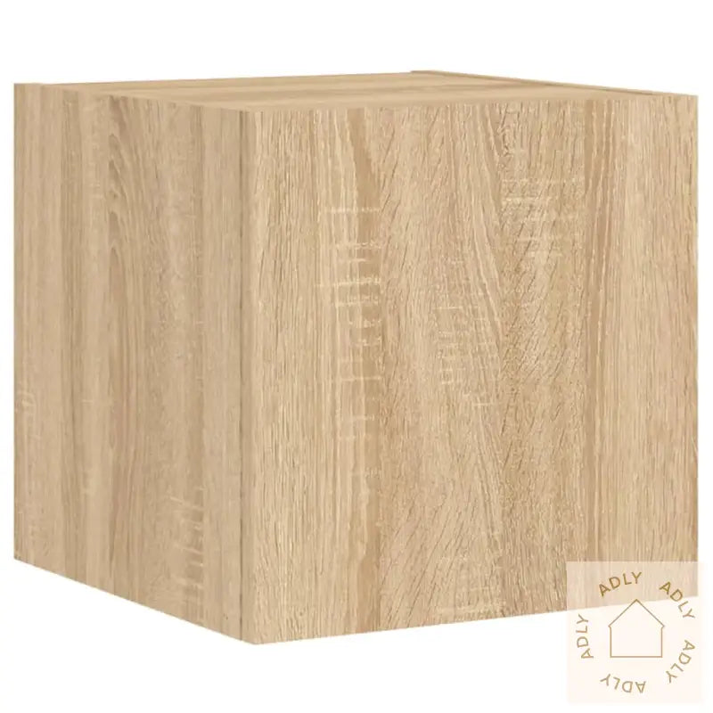 Vegghengt Tv-Benk Med Led Sonoma Eik 30,5X35X30 Cm