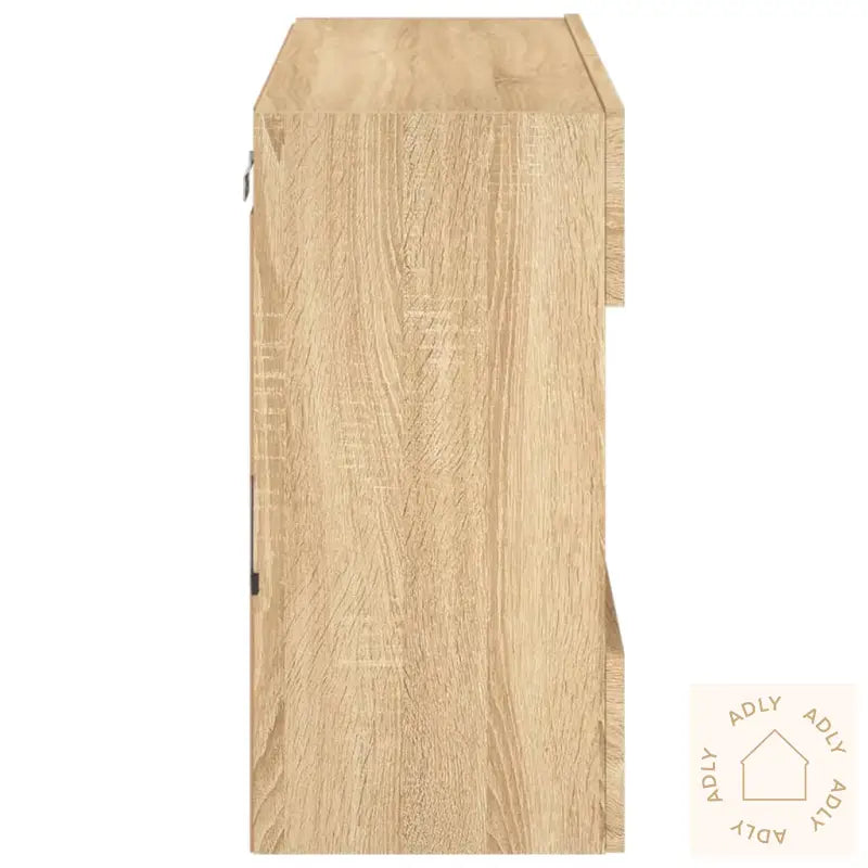 Vegghengt Tv-Benk Med Led Sonoma Eik 78,5X30X60,5 Cm