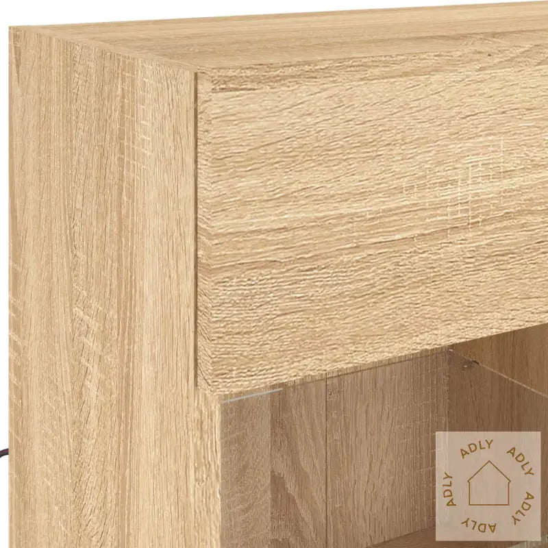 Vegghengt Tv-Benk Med Led Sonoma Eik 78,5X30X60,5 Cm