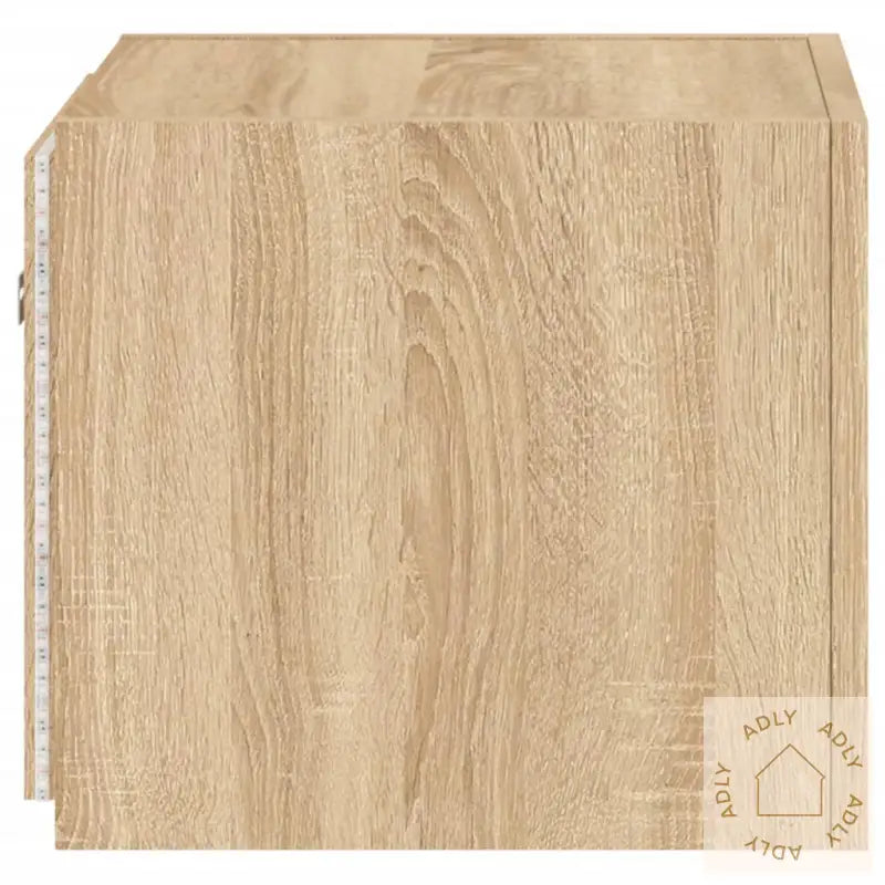 Vegghengt Tv-Benk Med Led Sonoma Eik 30,5X35X30 Cm