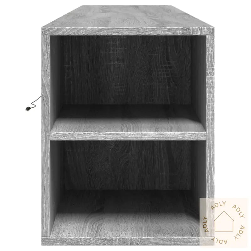 Vegghengt Tv-Benk Med Led Grå Sonoma 180X31X39,5 Cm