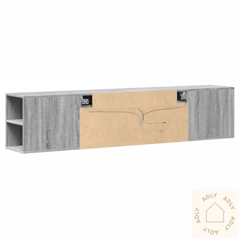 Vegghengt Tv-Benk Med Led Grå Sonoma 180X31X39,5 Cm