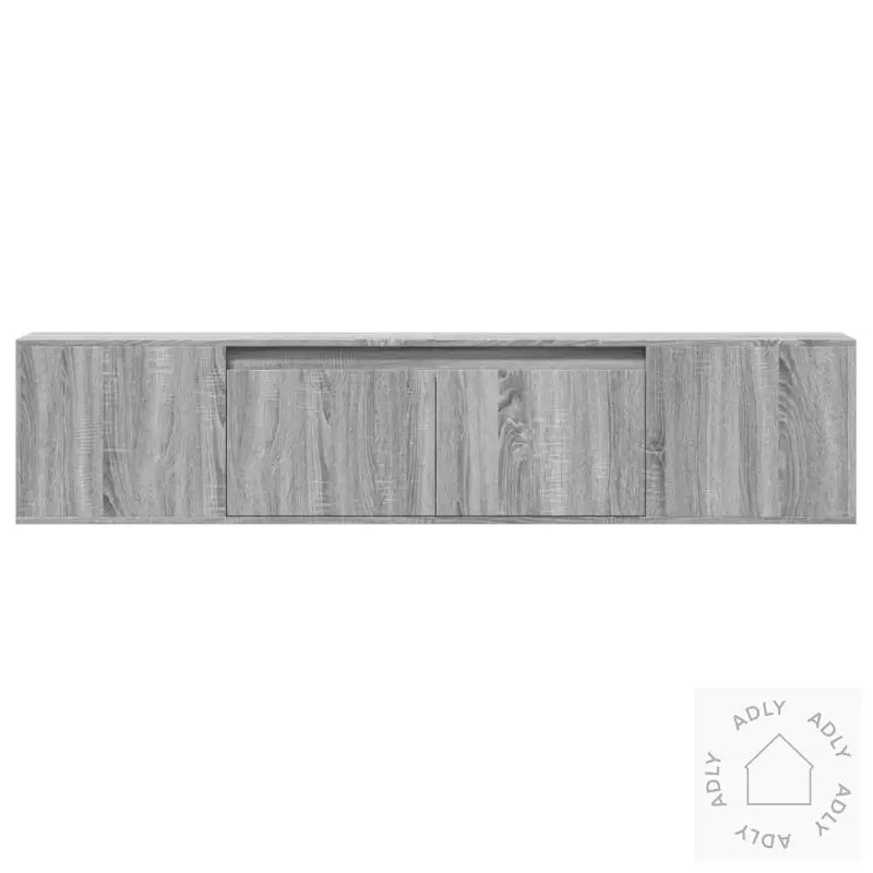 Vegghengt Tv-Benk Med Led Grå Sonoma 180X31X39,5 Cm