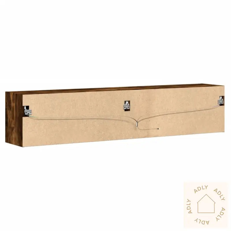 Vegghengt Tv-Benk Med Led Røkt Eik 180X31X38 Cm