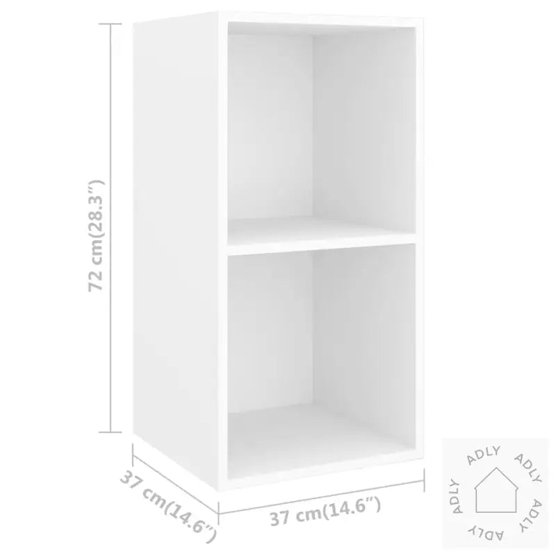 Vegghengt Tv-Benk Hvit 37X37X72 Cm Konstruert Tre