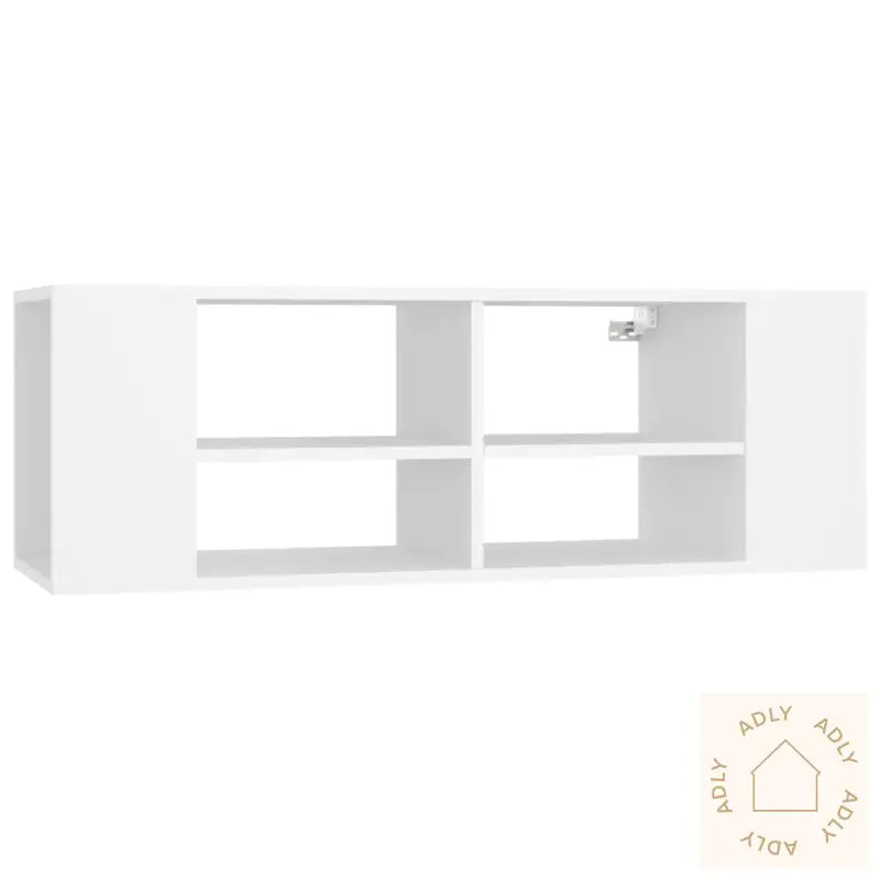 Vegghengt Tv-Benk Hvit 102X35X35 Cm Konstruert Tre