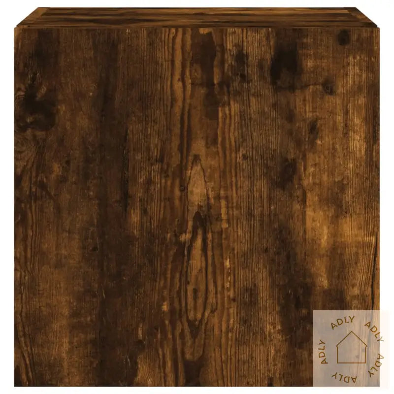 Vegghengt Tv-Benk Med Led Røkt Eik 40,5X35X40 Cm