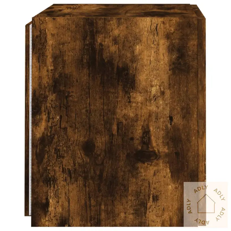 Vegghengt Tv-Benk Med Led Røkt Eik 40,5X35X40 Cm