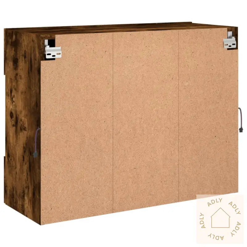 Vegghengt Tv-Benk Med Led-Lys Røkt Eik 78,5X30X60,5 Cm