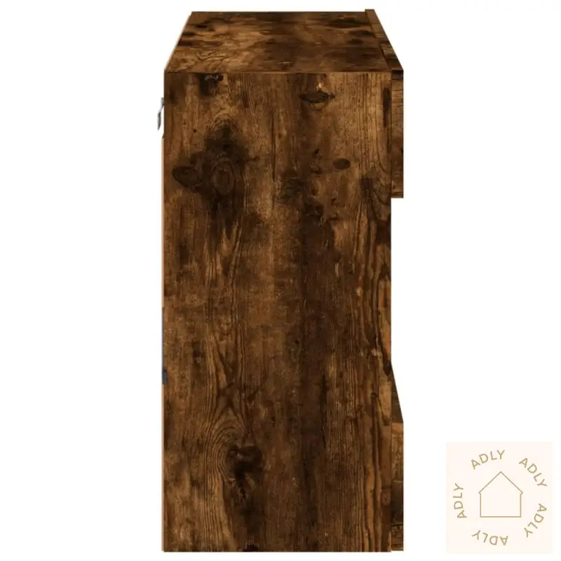 Vegghengt Tv-Benk Med Led-Lys Røkt Eik 78,5X30X60,5 Cm