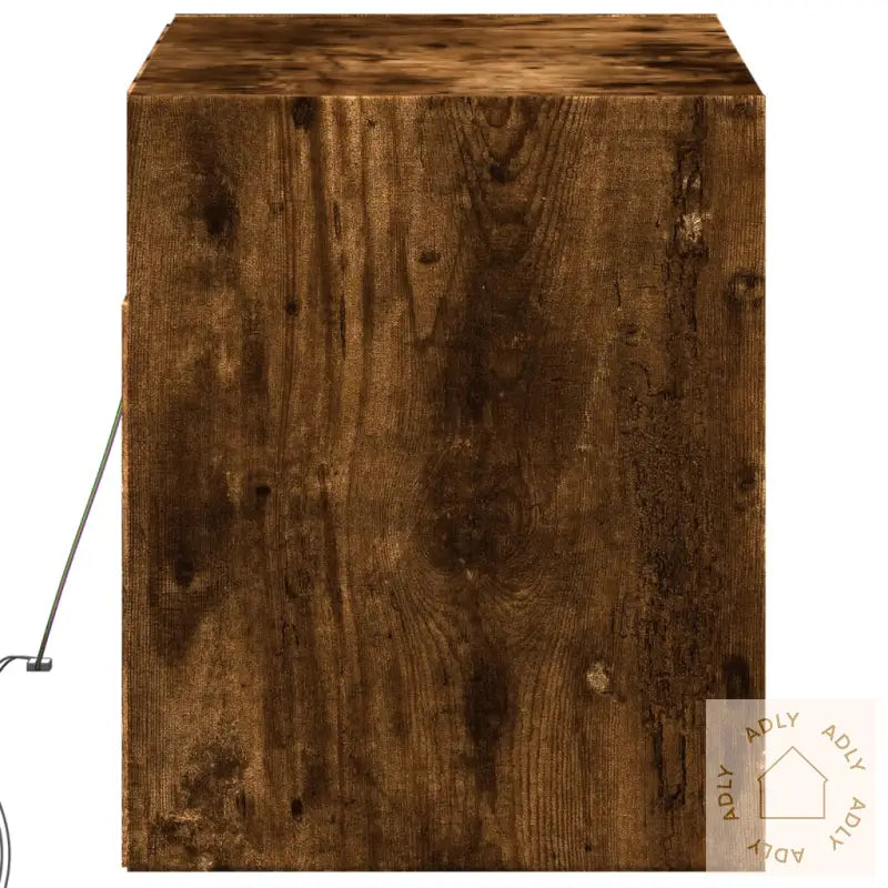 Vegghengt Tv-Benk Med Led Røkt Eik 100X31X35 Cm