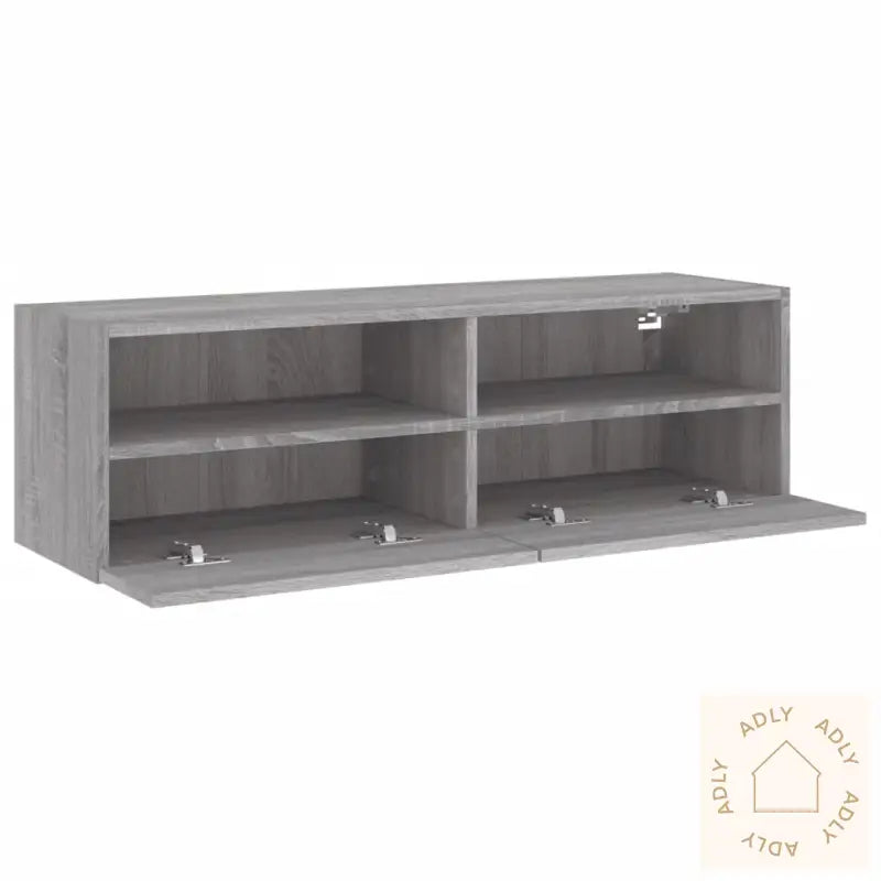 Veggmontert Tv-Benk Grå Sonoma Eik 100X30X30 Cm Konstruert Tre
