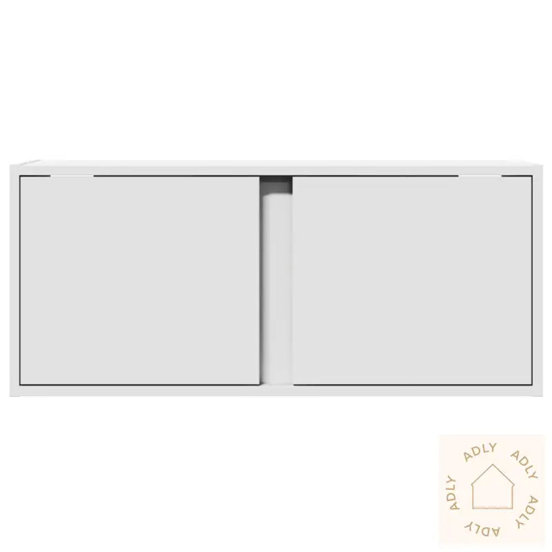 Vegghengt Tv-Benk Med Led Hvit 80X31X35 Cm