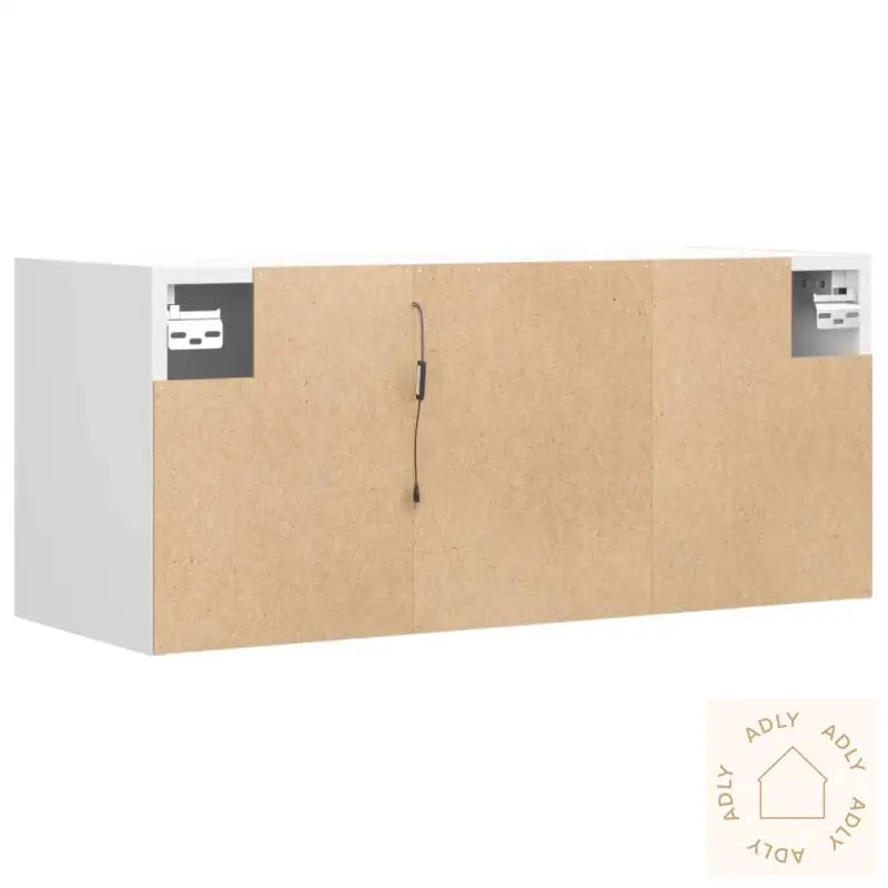 Vegghengt Tv-Benk Med Led Hvit 80X31X35 Cm