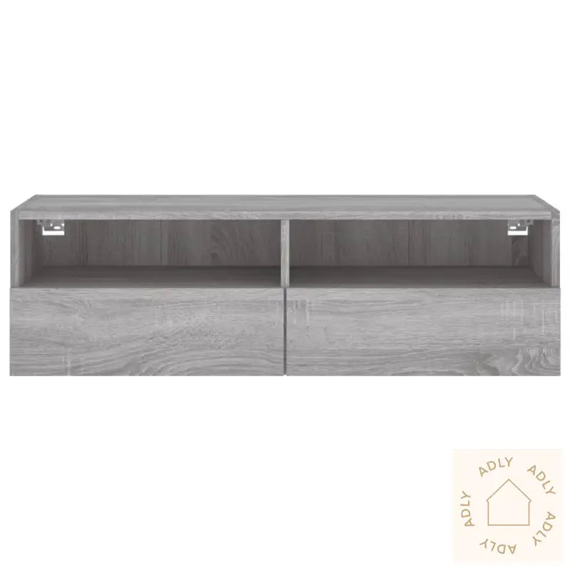 Veggmontert Tv-Benk Grå Sonoma Eik 100X30X30 Cm Konstruert Tre