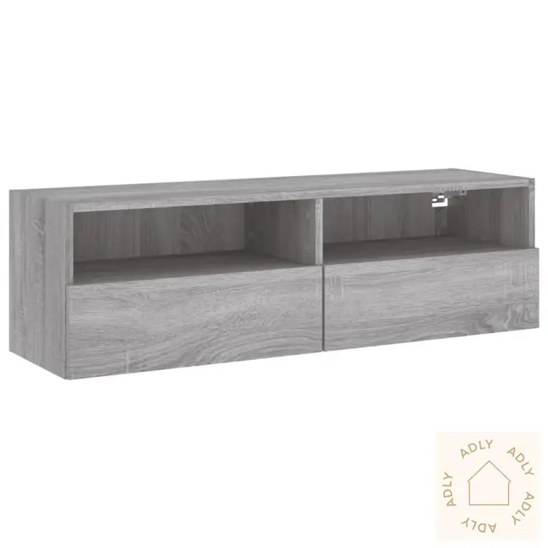 Veggmontert Tv-Benk Grå Sonoma Eik 100X30X30 Cm Konstruert Tre