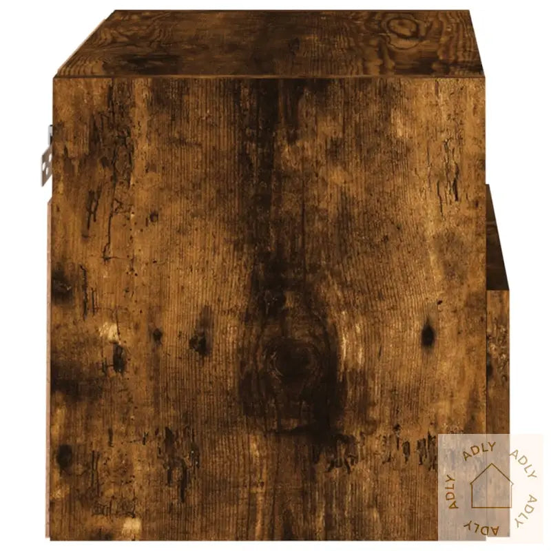 Vegghengt Tv-Benk Røkt Eik 40X30X30 Cm Konstruert Tre