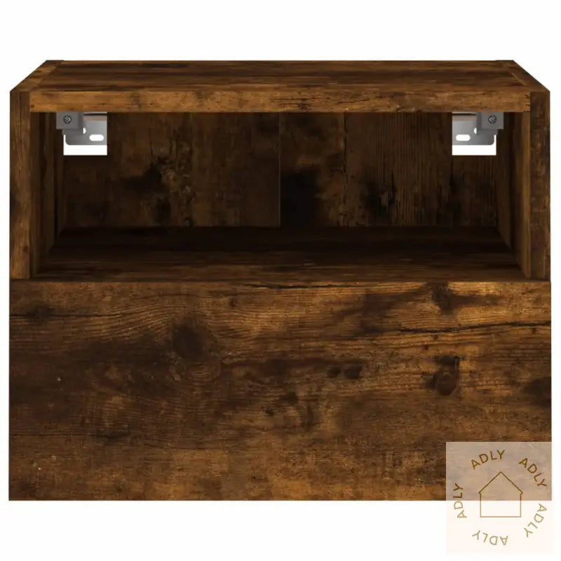 Vegghengt Tv-Benk Røkt Eik 40X30X30 Cm Konstruert Tre