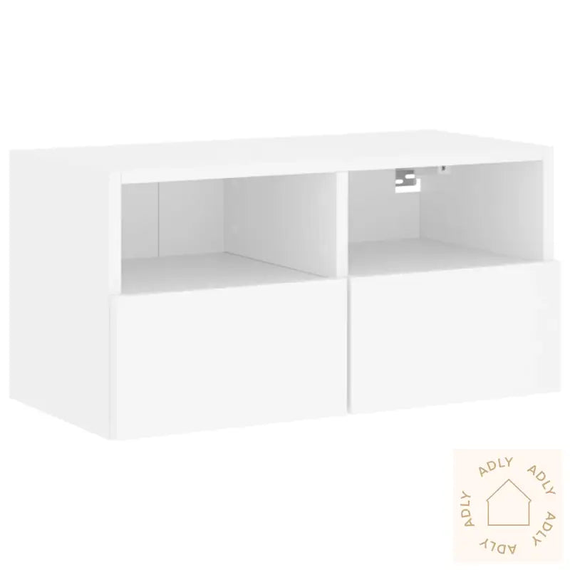 Veggmontert Tv-Benk Hvit 60X30X30 Cm Konstruert Tre