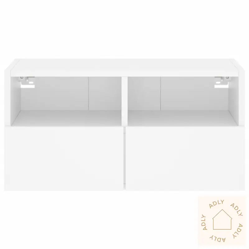 Veggmontert Tv-Benk Hvit 60X30X30 Cm Konstruert Tre