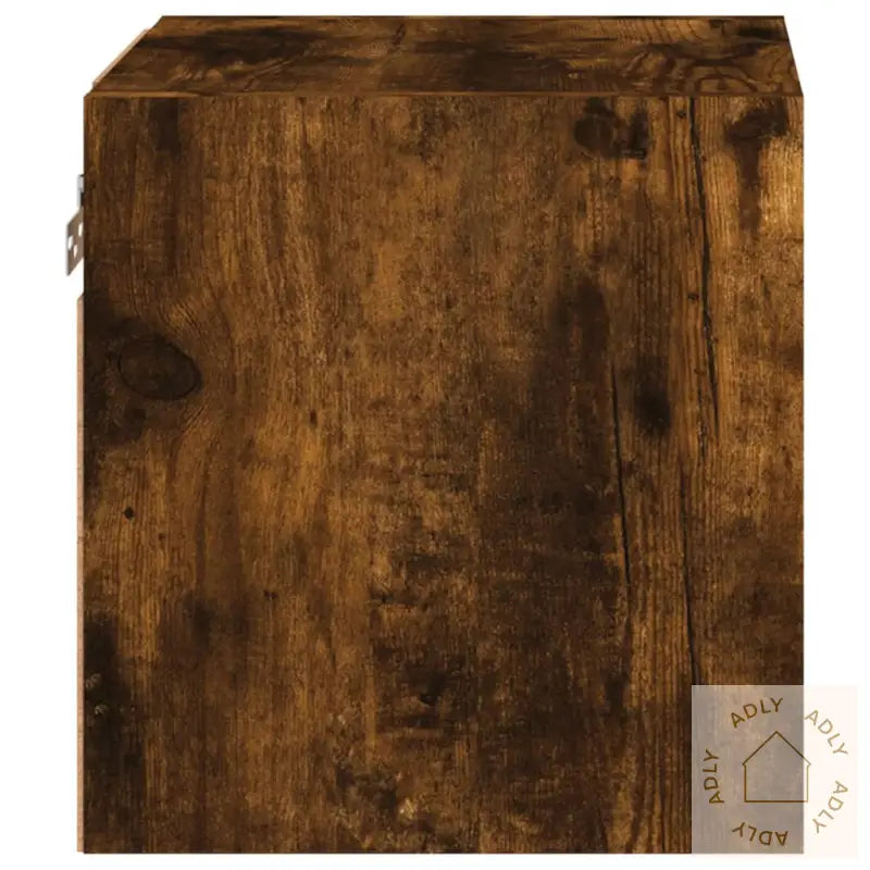 Vegghengt Tv-Benk Med Led Røkt Eik 30X28,5X30 Cm