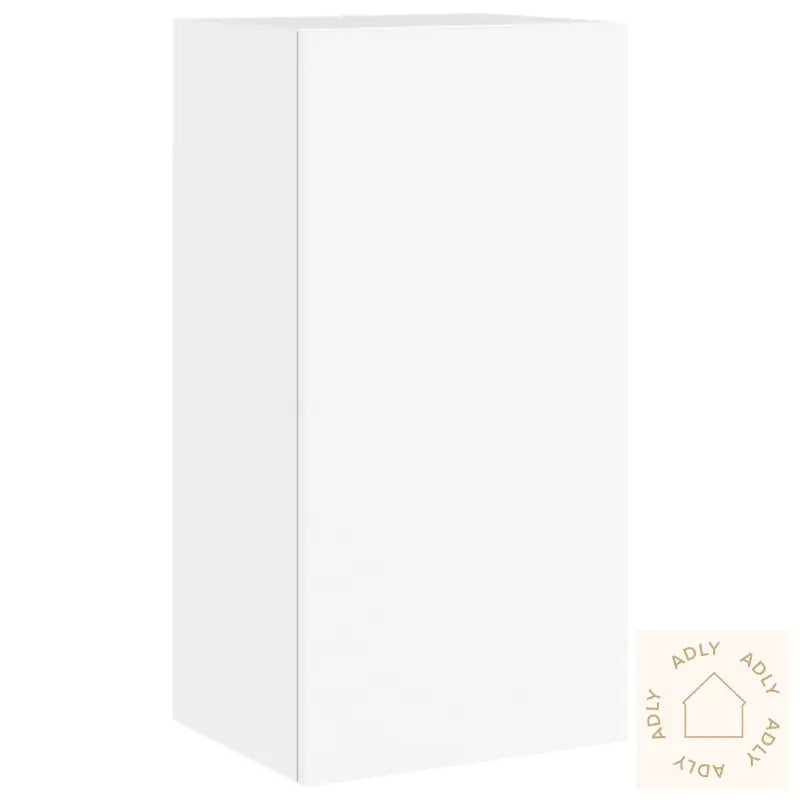 Vegghengt Tv-Benk Med Led Hvit 40,5X35X80 Cm